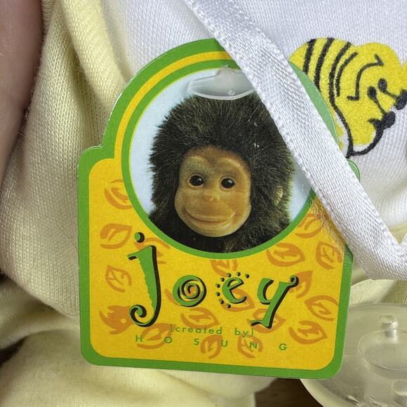 Vintage Hosung Monkey Plush Baby Chimp Joey Stuffed Animal PJ's 1994 Toy 10" - Picture 8 of 9